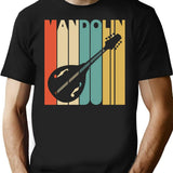 Vintage Style Mandolin Silhouette Shirt T-Shirt for Men & Women, T-Shirts Graphic Tee - Black
