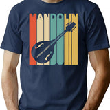 Vintage Style Mandolin Silhouette Shirt T-Shirt for Men & Women, T-Shirts Graphic Tee - Navy