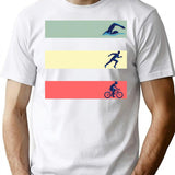 Vintage Swim Bike Run Triathlon T-Shirt Tee Gift T-Shirt for Men & Women, T-Shirts Graphic Tee - White