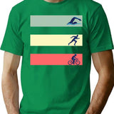 Vintage Swim Bike Run Triathlon T-Shirt Tee Gift T-Shirt for Men & Women, T-Shirts Graphic Tee - Green