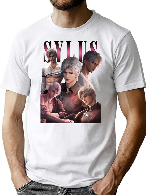 Vintage Sylus Bootleg Style T-Shirt for Men & Women, T-Shirts Graphic Tee - White
