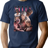 Vintage Sylus Bootleg Style T-Shirt for Men & Women, T-Shirts Graphic Tee - Navy