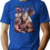 Vintage Sylus Bootleg Style T-Shirt for Men & Women, T-Shirts Graphic Tee - Blue