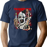 Vintage Terrifier Clown T-Shirt for Men & Women, T-Shirts Graphic Tee - Navy