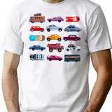 Vintage Toy Cars T-Shirt for Men & Women, T-Shirts Graphic Tee - White