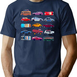 Vintage Toy Cars T-Shirt for Men & Women, T-Shirts Graphic Tee - Navy