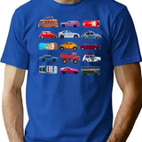 Vintage Toy Cars T-Shirt for Men & Women, T-Shirts Graphic Tee - Blue