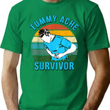Vintage Tummy Ache Survivor T-Shirt for Men & Women, T-Shirts Graphic Tee - Green