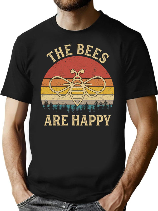 Vintage Valheim The Bees Are Happy T-Shirt for Men & Women, T-Shirts Graphic Tee - Black