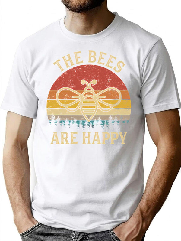 Vintage Valheim The Bees Are Happy T-Shirt for Men & Women, T-Shirts Graphic Tee - White