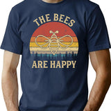 Vintage Valheim The Bees Are Happy T-Shirt for Men & Women, T-Shirts Graphic Tee - Navy