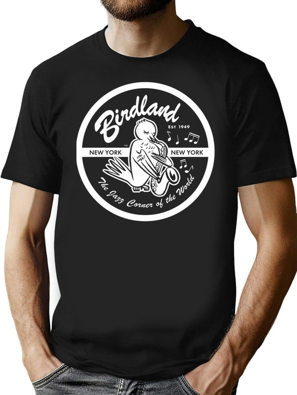 Vintage Venue Birdland Jazz Club Classic T-Shirt T-Shirt for Men & Women, T-Shirts Graphic Tee - Black