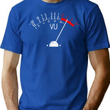 Vintage Vu Meter (Distressed White) T-Shirt for Men & Women, T-Shirts Graphic Tee - Blue