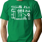 Vintage Woodworking Tools T-Shirt for Men & Women, T-Shirts Graphic Tee - Green
