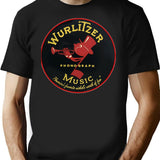 Vintage Wurlitzer Phonograph Music T-Shirt for Men & Women, T-Shirts Graphic Tee - Black