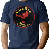 Vintage Wurlitzer Phonograph Music T-Shirt for Men & Women, T-Shirts Graphic Tee - Navy