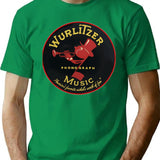 Vintage Wurlitzer Phonograph Music T-Shirt for Men & Women, T-Shirts Graphic Tee - Green