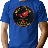 Vintage Wurlitzer Phonograph Music T-Shirt for Men & Women, T-Shirts Graphic Tee - Blue