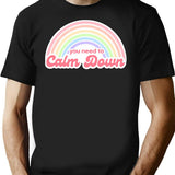 Vintage You Need To Calm Down T-Shirt for Men & Women, T-Shirts Graphic Tee - Black