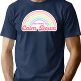 Vintage You Need To Calm Down T-Shirt for Men & Women, T-Shirts Graphic Tee - Navy