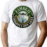 Vintage Zambezi Lager Logo T-Shirt for Men & Women, T-Shirts Graphic Tee - White