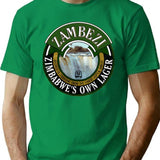 Vintage Zambezi Lager Logo T-Shirt for Men & Women, T-Shirts Graphic Tee - Green