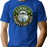 Vintage Zambezi Lager Logo T-Shirt for Men & Women, T-Shirts Graphic Tee - Blue
