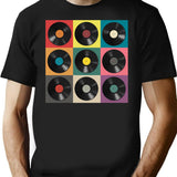 Vinyl Record T-Shirt for Men & Women, T-Shirts Graphic Tee - Black