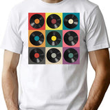 Vinyl Record T-Shirt for Men & Women, T-Shirts Graphic Tee - White