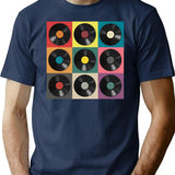 Vinyl Record T-Shirt for Men & Women, T-Shirts Graphic Tee - Navy