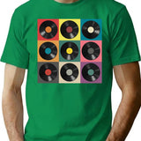Vinyl Record T-Shirt for Men & Women, T-Shirts Graphic Tee - Green