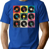 Vinyl Record T-Shirt for Men & Women, T-Shirts Graphic Tee - Blue