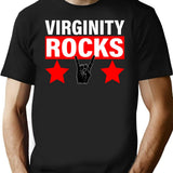 Virginity Rocks Hand Sign Premium Heavyweight Cotton T-Shirt - Black