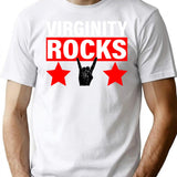 Virginity Rocks Hand Sign Premium Heavyweight Cotton T-Shirt - White
