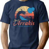 Visit Arrakis - Vintage Distressed Surf - Dune - Sci Fi T-Shirt for Men & Women, T-Shirts Graphic Tee - Navy