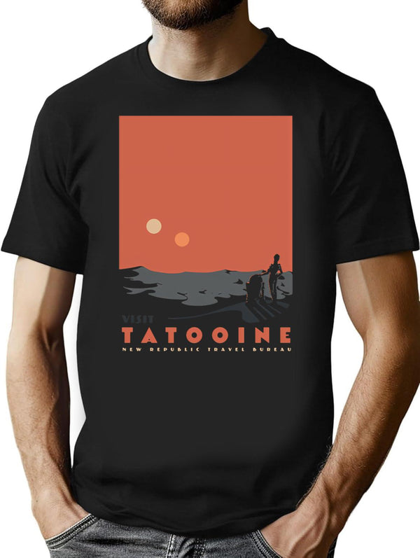 Visit Tatooine T-Shirt for Men & Women, T-Shirts Graphic Tee - Black