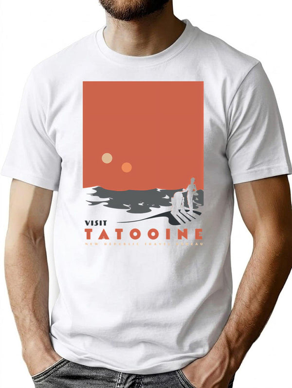 Visit Tatooine T-Shirt for Men & Women, T-Shirts Graphic Tee - White