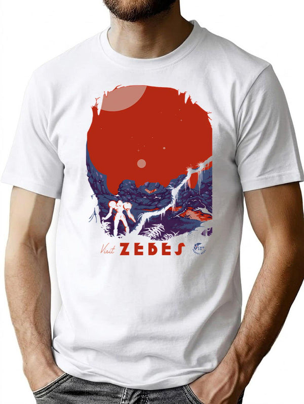 Visit Zebes T-Shirt for Men & Women, T-Shirts Graphic Tee - White