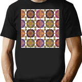Vivid Mandala Symphony T-Shirt for Men & Women, T-Shirts Graphic Tee - Black