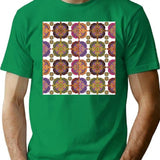 Vivid Mandala Symphony T-Shirt for Men & Women, T-Shirts Graphic Tee - Green