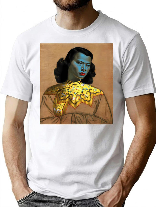 Vladimir Tretchikoff Vintage Painting Famous Art Reproduction Asian Fashion Illustration T-Shirt for Men & Women, T-Shirts Graphic Tee - White