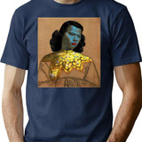 Vladimir Tretchikoff Vintage Painting Famous Art Reproduction Asian Fashion Illustration T-Shirt for Men & Women, T-Shirts Graphic Tee - Navy