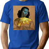 Vladimir Tretchikoff Vintage Painting Famous Art Reproduction Asian Fashion Illustration T-Shirt for Men & Women, T-Shirts Graphic Tee - Blue