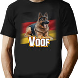 Voof Shirt German Sheppard T-Shirt for Men & Women, T-Shirts Graphic Tee - Black