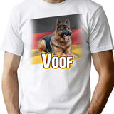 Voof Shirt German Sheppard T-Shirt for Men & Women, T-Shirts Graphic Tee - White