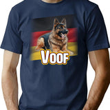 Voof Shirt German Sheppard T-Shirt for Men & Women, T-Shirts Graphic Tee - Navy