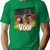 Voof Shirt German Sheppard T-Shirt for Men & Women, T-Shirts Graphic Tee - Green