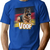Voof Shirt German Sheppard T-Shirt for Men & Women, T-Shirts Graphic Tee - Blue