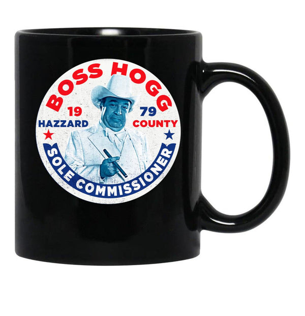 Vote Boss Hogg Dukes of Hazzard Black Coffee Mug, Gift Coffee Mug - Black