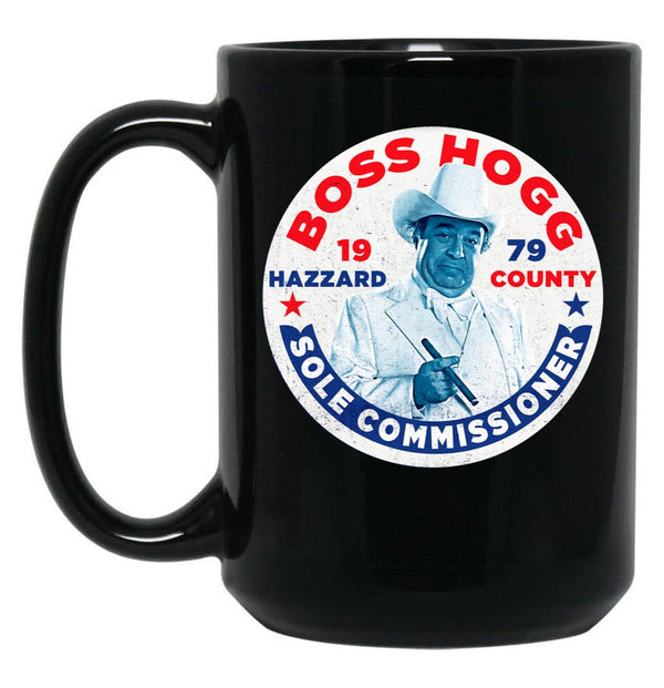 Vote Boss Hogg Dukes of Hazzard Black Coffee Mug, Gift Coffee Mug - Black
